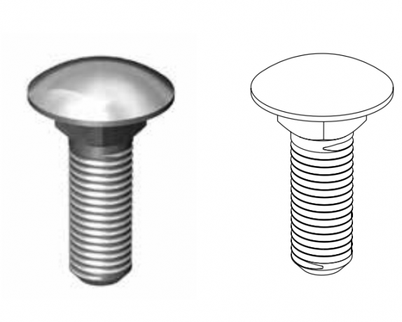 Болт с полукруглой головкой М8x25