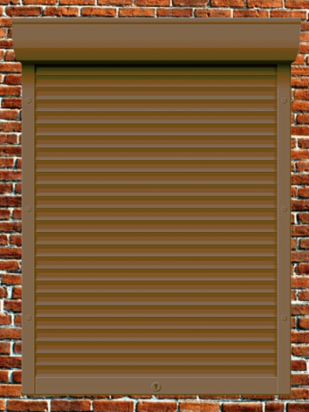 Рольставни из экструдированного алюминиевого профиля 45 мм с коробом 150 мм и пружинным приводом