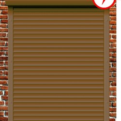 Рольставни из пенонаполненного алюминиевого профиля 45 мм с коробом 205 мм, электрическим приводом и верхним автоматическим замком