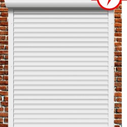 Рольставни из экструдированного алюминиевого профиля 45 мм с коробом 150 мм, электрическим приводом и верхним автоматическим замком