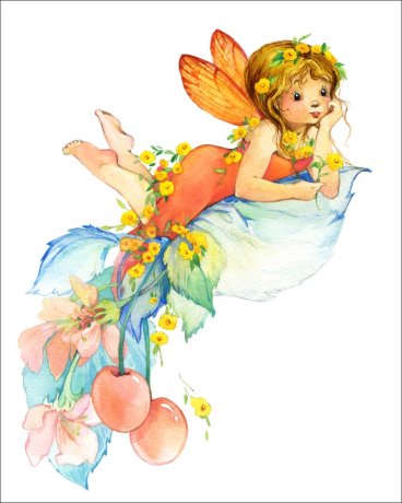 Постер - репродукция «Цветочная фея Вишенка», 30 см х 40 см