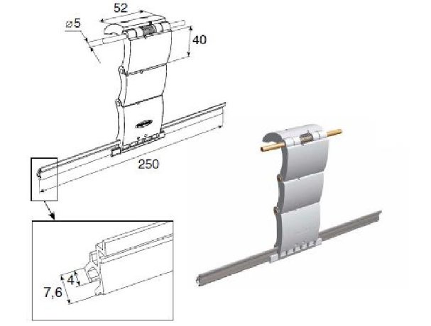 Ригель блокирующий для 9мм профилей