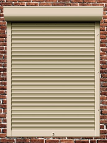 Рольставни из пенонаполненного алюминиевого профиля 58 мм с коробом 180 мм и пружинным приводом 1