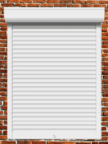 Рольставни из экструдированного алюминиевого профиля 45 мм с коробом 180 мм и пружинным приводом