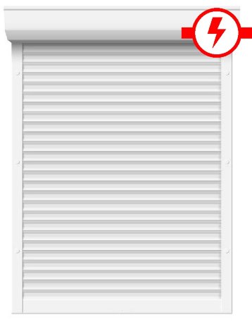 Рольставни из пенонаполненного алюминиевого профиля 45 мм с коробом 180 мм, электрическим приводом и верхним автоматическим замком