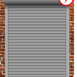 Рольставни из пенонаполненного алюминиевого профиля 45 мм с коробом 180 мм, электрическим приводом и верхним автоматическим замком